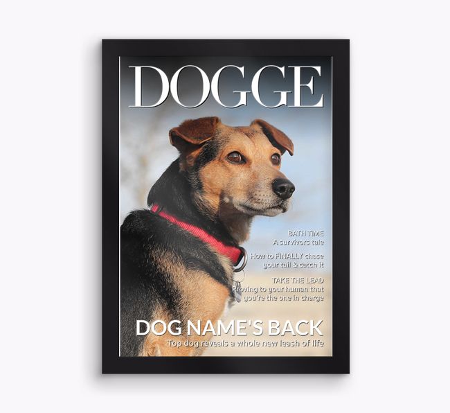 'Dogge Magazine' - Personalised {breedFullName} Framed Print